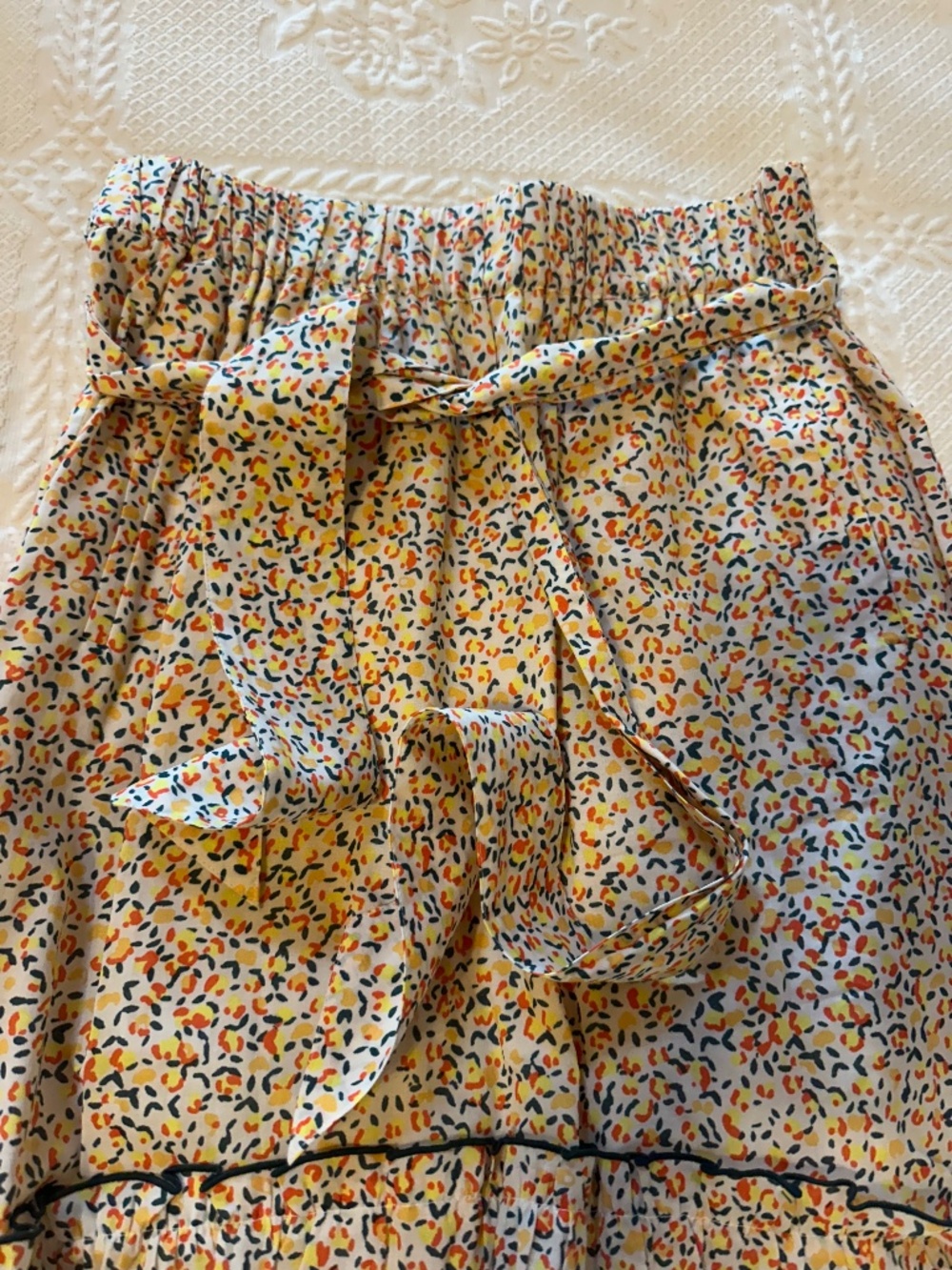 ME+EM floral tiered maxi skirt